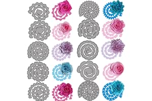 OTCRAFT 10 fustelle in metallo a spirale con fiori 3D per realizzare biglietti fai da te, scrapbooking goffraturastencil fustellaturapunzonatura, modello, artigianato fatto a mano