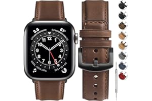 Fullmosa Correa para Apple Watch 44mm 40mm 45mm 49mm 42mm 41mm,YOLA Serie Correa Apple Watch Cuero Genuino de Repuesto Compatible con iWatch Ultra 8 7 6 5 4 3 2 1 y iWatch Se Se2