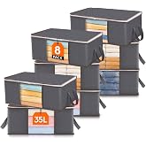 Lifewit Clothes Storage Boxes, Clothes Storage Bag, Foldable Wardrobe Organizer, Under Bed Box for Storing, Blankets, Quilts,