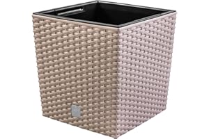 Prosperplast Maceta Rato 10 litros con cubilete para plantar en color mocca 22.3 x 22,3 x 22,8 cm