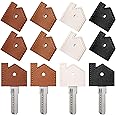 Azonee PU Leather Key Covers Caps Mini Key Caps Tags Vintage Keychain Organizer Assorted Colors for Identify Your Key Handmade Gifts 8PCS