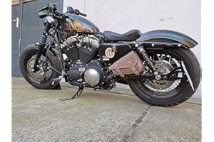 ORLETANOS Medusa Brown Side Pocket Bag Compatible with Sporty HD Sportster Iron Lowrider XL Forty Eight Bikertaschen 48 1200 883 Roadster HD