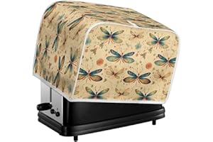 Kuiaobaty Copertura protettiva della macchina del tostapane del pane della fetta floreale della libellula dell'annata 2/4 della fetta della copertura protettiva, della prova della polvere