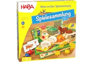 HABA Mein erster Spieleschatz - Große Spielesammlung für Kinder ab 3 Jahren – 10 Klassische Spiele: Memory, Lauf- & Farbspiele – 1004278001