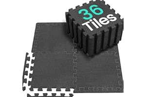 ‎BEAUTYOVO Bodenschutzmatte Fitness Set [31x31cm], 24/36/48 Puzzlematte, Eva Sportmatte Fitnessmatte rutschfest, Bodenmatte für Fitnessraum&Fitnessgerät, Fallschutzmatten Outdoor