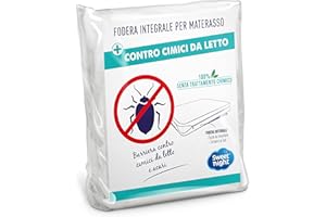 SWEET NIGHT Sweetnight - Fodera integrale per materasso Lettino 70x140 cm | Anti cimice e antiacaro | Silenzioso | Chiusura a cerniera | Senza trattamento chimico | Spessore fino a 15 cm