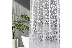 KOSHIFU Tenda per Doccia con Anelli Tenda da Doccia 180 x 180 CM Impermeabile Tenda per Doccia Vasca da Bagno Trasparente EVA 3D Ciottoli Tenda da Bagno Moderna Antimuffa Antivento Caldo