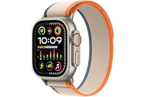 Apple Watch Ultra 2 [GPS + Cellular] Smartwatch con Caja de Titanio Resistente de 49 mm y Correa Loop Trail Naranja/Beis - Talla S/M. Monitor de entreno, GPS de Alta precisión, Neutro en Carbono