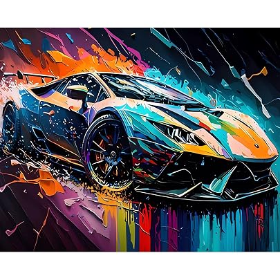 Kit Peinture Par Numéros Course F1 - Toile 40x50cm Avec Peintures Acryliques Et Pinceaux - Déco Murale Adultes Débutants