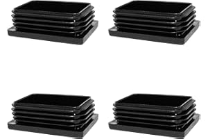 Enkotrade 4 Stück Lamellenstopfen für Rechteckrohre, 60x40 mm, Rohrabdeckung aus hochwertigem Polyethylen Kunststoff, Stopfen, Endstopfen, Kappen, Gleiter | Rohrstopfen Rechteckig