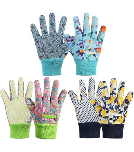 Kinder-Gartenhandschuhe – 1 Paar, Latexbeschichtet, Für 3–6 Jahre, Grün