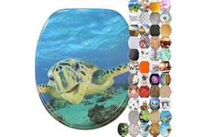 Sanilo Soft Close Toilet Seat, Wide Choice of New Toilet Seats, Stable Hinges, Easy to Mount (Turtle)