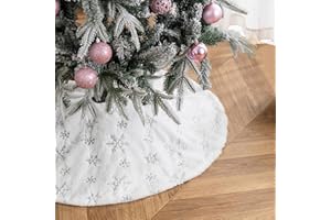 SUNSHINE SMILE Weihnachtsbaum Decke Weiss,78CM Weihnachtsbaumdecke,Weihnachtsbaum Decke Christbaumdecke,Weihnachtsbaumrock Weiß Schneeblume,Weihnachtsbaumdecke Rund Weiß,Weihnachtsbaumdecke für Christbaumschmuck