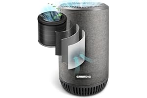 Grundig Luftreiniger Allergiker Air Purifier - Extra leise Hepa Filter + AKTIVKOHLEFILTER filtert 99,9% Schimmel Staub Pollen Viren Raucherzimmer, Luftqualitätsanzeige - 49m2 (Luftreiniger)