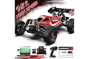 CROBOLL 1:14 Brushless Fast RC Cars for Adults with Independent ESC,Top Speed 90+KPH 4X4 Hobby Off-Road RC Truck,Oil Filled Shocks Remote Control Monster Truck for Boys(Red)