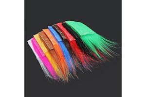 Tigofly 10 unids 8x8 cm 10 colores Furabou pelo largo artesanía piel fibra sintética streamer cola ala mosca pesca atando materiales