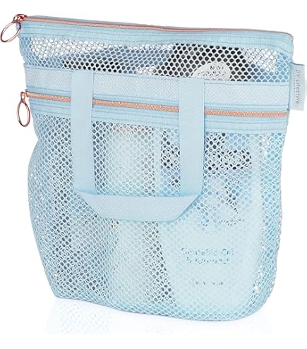 Borsa Doccia In Rete Giantree Asciugatura Rapida - Rosa, Taglia M, Con Cerniere E Tasche, Per Palestra E Viaggi