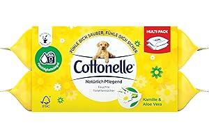 Cottonelle feuchte Toilettentücher natürlich Pflegend 2er Pack (84 Tücher), 6er Pack (6 x 84 Stücke)