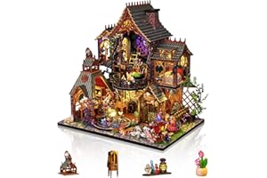 Foyucool Kit de Miniaturas para Adultos, Casa de Muñecas Completa con Accesorios, Maqueta de Madera DIY para Construir, El Regalo Ideal para Navidad o cumpleaños, La Casa Mágica​