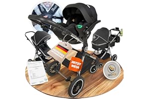 AMOR BABY Kinderwagen 3 in 1 [Babywagen & Autositz] mit Babyschale Fahrgestell Kombi als Set | Stroller Baby | Isofix Station & 5-Punkt Sicherheitsgurt Kinderwagen Buggy Reisebuggy Buggys | Babywagen