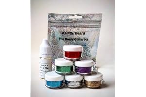 Glitterskägg med 6 färger set skäggglitter kit, skäggolja + glitter. Festivaler, julfest