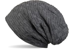 styleBREAKER Cappello Longbeanie in Maglia fine con Motivo Intrecciato e Calda Fodera in Pile | Berretto Invernale in Maglia Unisex Elastico Morbido Comodo Caldo