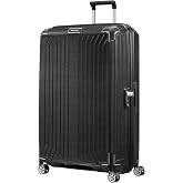 Samsonite Lite-Box Suitcase, Black/White, Classic | Negro, maleta r&iacute;gida, 81H x 53W x 31D cm, 124 L, 3.5 kg, con candado TSA