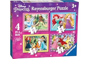 Ravensburger Disney Princess 4 in Box Jigsaw Puzzles for Kids Age 3 Years and Up - 12, 16, 20 & 24 Pieces