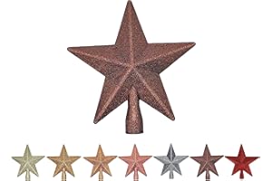 ‎BAMBELAA! Christbaumspitze Kupfer Weihnachtsbaumspitze Stern Baumspitze Christbaum Spitze Dekoration Ornamente Weihnachten Weihnachtsdeko Christbaumschmuck Weihnachtsstern Kunststoff Glitzer ca. 18 cm
