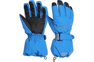 QKURT Dziecięce rękawice narciarskie, snowboardowe, rękawice śniegowe, wodoodporne i wiatroszczelne, zimowe rękawiczki dla dziewczynek i chłopców, do jazdy na nartach, snowboardzie, do biegania,