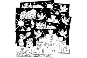 Baker Ross Holy Week Fuzzy Art Pictures - Pack of 10, Religious Fuzzy Felt Sets for Children (FC508)