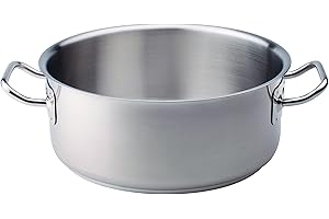 BALDASSARE AGNELLI Pentole Agnelli COIX3106E16 Linea Acciaio Casseruola Bassa con 2 Maniglie, 16 cm