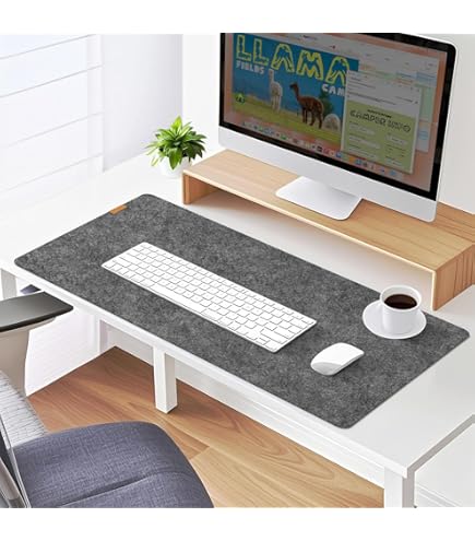 Tappetino Per Scrivania In Feltro 100x40cm - Grigio Scuro Antiscivolo, Per Mouse E Protezione Tavolo - Foto 10