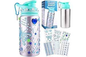 AEYURUID Cadeau Fille 4 5 6 7 8 9 10 Ans,DIY Gourde Fille Bricolage,Loisir Jeux Créatif Fille Noël Cadeau Enfant Idée,Cadeaux De Rentrée Fille Gourde Autocollants,Bleu Pâle