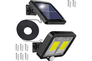 Retoo Solarlampa utomhus 108 lysdioder med rörelsedetektor, separat solpanel