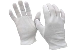 12 x Powcog White 100% Cotton Gloves in XL | Beauticians, Skin Cleaning (12)