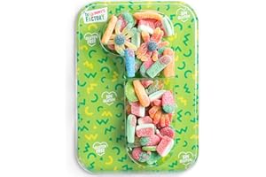 GOMMY´S FACTORY Słodycze Urodzinowe Dla Dzieci Nº1 - Bezglutenowa Candy Cukierkowa Torta Pyszna i Idealna na Urodziny, Przekąski dla Dzieci i Dekoracje Przyjęć - Kwaśna Skrzynka Cukierków Idealna na Prezent 500g