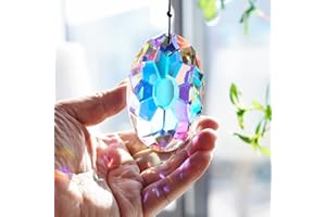 YU FENG Decorazione da appendere alla finestra con rivestimento AB, prisma di cristallo, acchiappasole arcobaleno, decorazione per la casa e il giardino (89 mm, 8,9 cm)