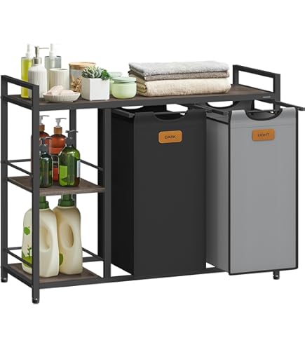 Meuble à Linge Avec Sac Et Étagère Rendalen 40 X 30 X 95 Cm