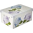 LAVATELLI Collection Ortensie Hydrangeas, Decorative, Cardboard lids and Handles, Clothes, Toy Box, Storage Baskets, Small
