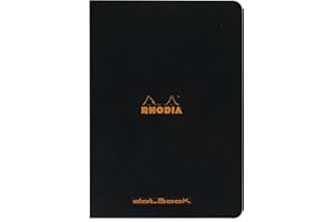 RHODIA 119166C – Zeszyt zszywany w kolorze czarnym – A4 21 x 29,7 cm – punktowy układ stron – 96 stron – papier Clairefontaine biały 80 g/m² – miękka powlekana, wodoodporna okładka – Classic