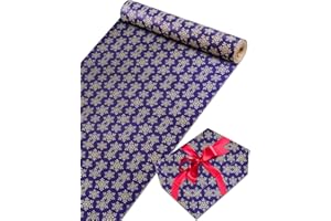 Rouleau Papier Cadeau Noel 44cm x 30m, TOYPOPOR 13 Modèles de Papier D'emballage de Noël, 100 g/m² Recyclé Biodégradable Papier D'emballage Cadeau pour Noël, Vacances (Flocons de Neige - Bleu)