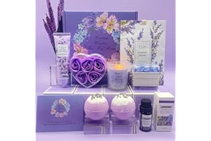 KARESTCORP Mothers Day Pamper Gifts for Mum, Mum Birthday Gifts,Gift Set for Women, Unique Lavender Self Care Mummy Gifts, Best Mum Gifts, Relaxation Spa Bath Set for Her, Get Well Soon Gift Ideas for Mother