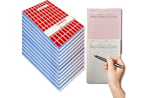 CAVECA Pack 12 Comandero hostelería de 15x11 cm y con 80 Hojas Duplicadas para Camareros, Talonario de Comandas con Tapa muy Resistente y Hoja de Precorte, Libreta de Camarero para Restaurantes. (12)