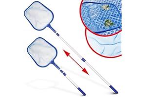 Hecht Kescher mit Teleskopstange – extra großes Netz, feinmaschig – Poolreinigung – Wasserpflege – Komplett Zubehör Set – Für Schwimmbad, Pool, Planschbecken, Whirlpool, Teich - kescher für Pool