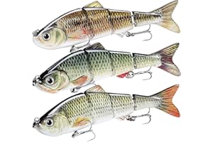 TRUSCEND Easy Catch Swimmax, Magic Noisy Turbulent Wiggling and Vibrating Actions for More Bites, Segmented Swimbait Jointed by Dyneema Strongest Fiber, Lifelike Fishing Lures for Relax Family Fishing