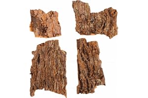 Riuulity Reptil Kork Bark Dekor, Trä Kork Trä Bark Cork 4 ST Klättergömningsplattformar för Terrarium med Unik Formbakgrundsd