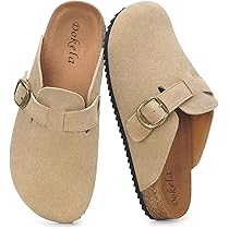 Zoccoli E Sabot In Pelle Scamosciata Con Fibbia - Pantofole Comode Unisex, Taglie 36-44 EU - Foto 11