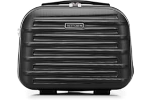 WITTCHEN Skyspeed Line Valigia cosmetica da viaggio Valigia rigida in ABS Borsa da toilette Tracolla da donna Tracolla elastica per bagagli Marrone Ryanair/ITA Airways/Wizz Air/Volotea