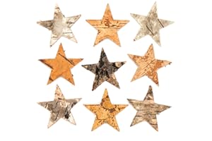 Baker Ross Estrellas de corteza de árbol para decoraciones y manualidades infantiles navideñas (pack de 30).